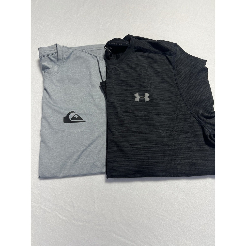Lot of 2 Athletic Shirts Long Sleeve Under‎ Armour/Quicksilver Sz XL Grey/Black
